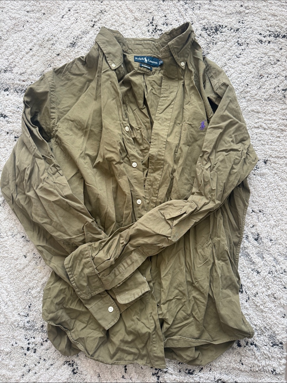 Ralph Lauren Olive Men’s Lightweight Button-Down Shirt Jacket